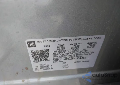 2024 GMC Terrain Fwd Sle z USA, uszkodzony, nr VIN 3GKALMEG2RL304458